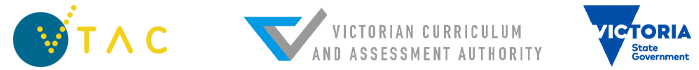 VCAA logo with VicGov and VTAC